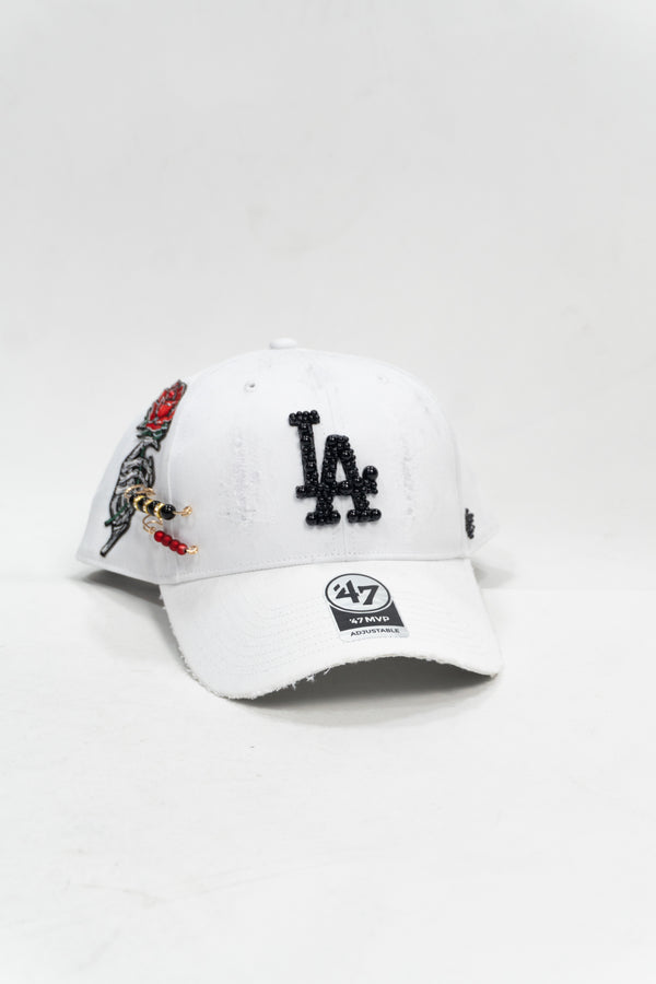 '47 Cappellino Raised Basic Los Angeles Dodgers - White Rose Custom