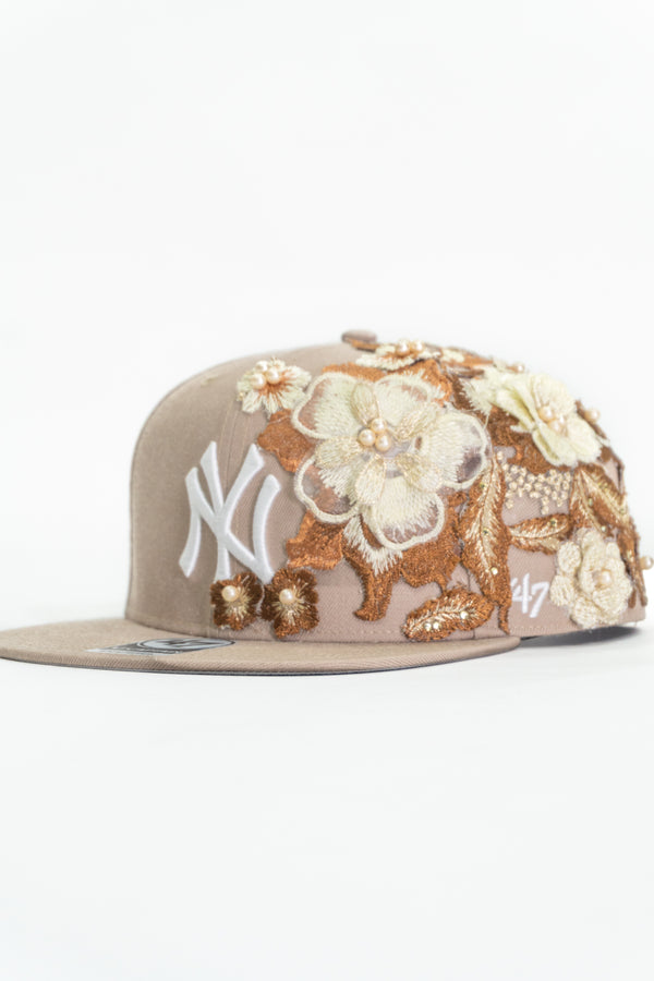 '47 Cappellino Captain New York Yankees - Beige Flowers Custom